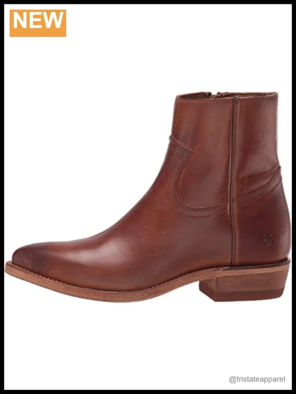 Frye Billy Inside Zip Ankle Booties Women's Antiqued Leather Low Heel Zip